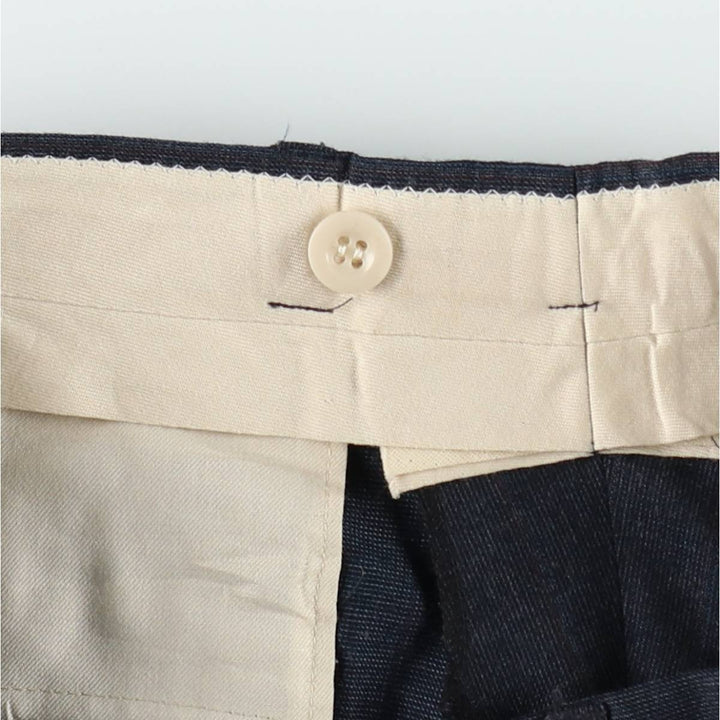 Stripe Pattern Slacks Pants Men's W32 unclear navy blue type Vintage Second Hand