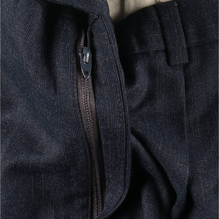 Stripe Pattern Slacks Pants Men's W32 unclear navy blue type Vintage Second Hand