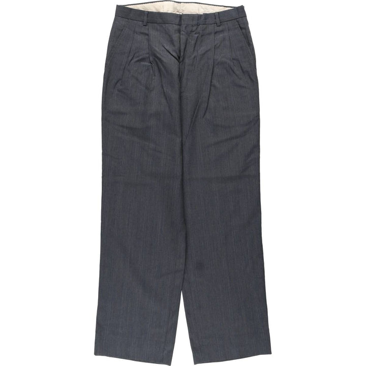 Two-pleat slacks for men (approximately W32) unclear Charcoal Vintage Second Hand