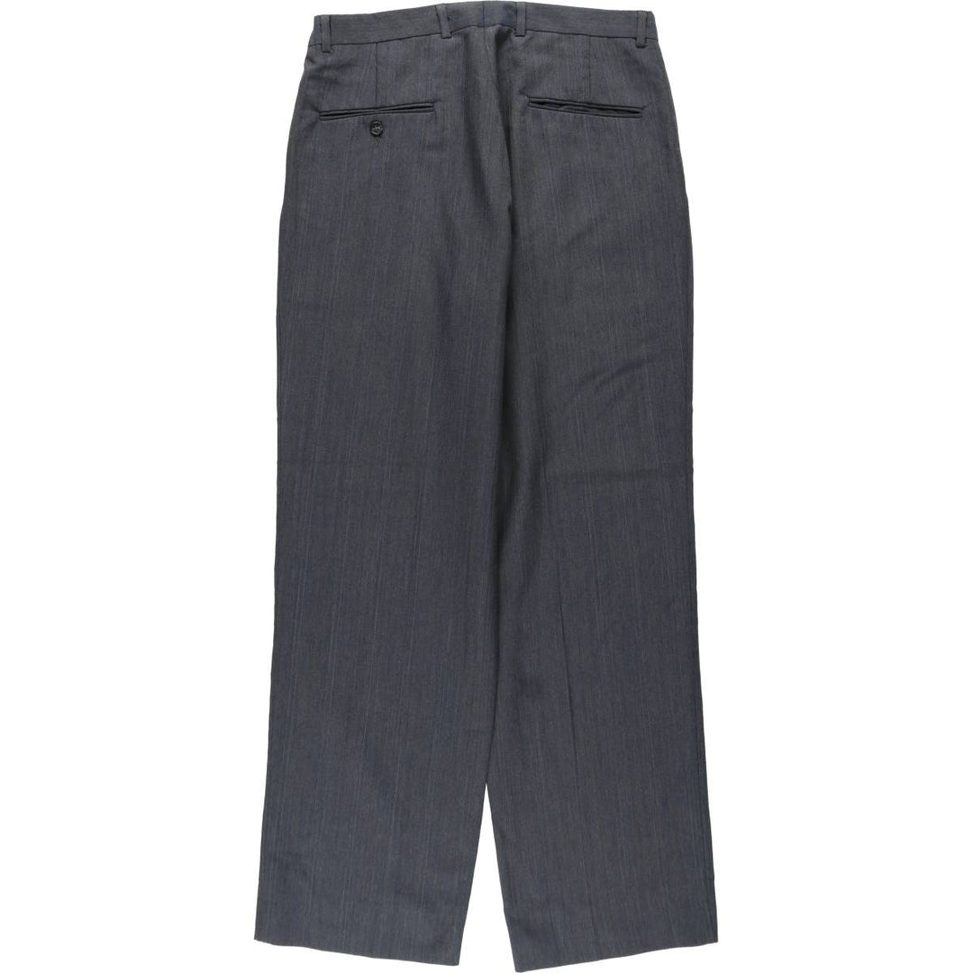 Two-pleat slacks for men (approximately W32) unclear Charcoal Vintage Second Hand