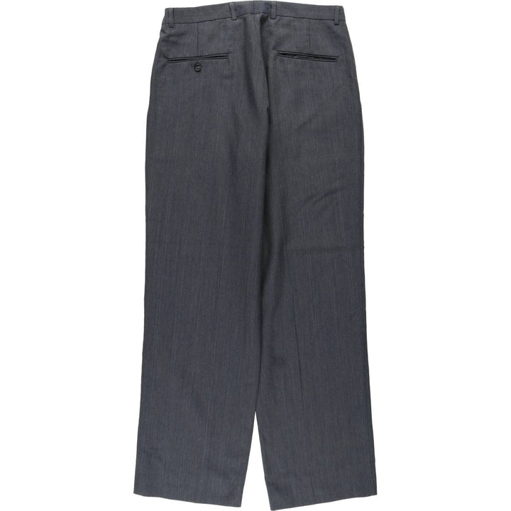 Two-pleat slacks for men (approximately W32) unclear Charcoal Vintage Second Hand