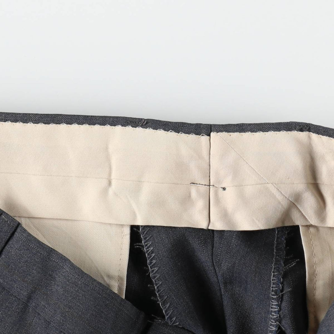 Two-pleat slacks for men (approximately W32) unclear Charcoal Vintage Second Hand