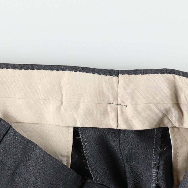 Two-pleat slacks for men (approximately W32) unclear Charcoal Vintage Second Hand