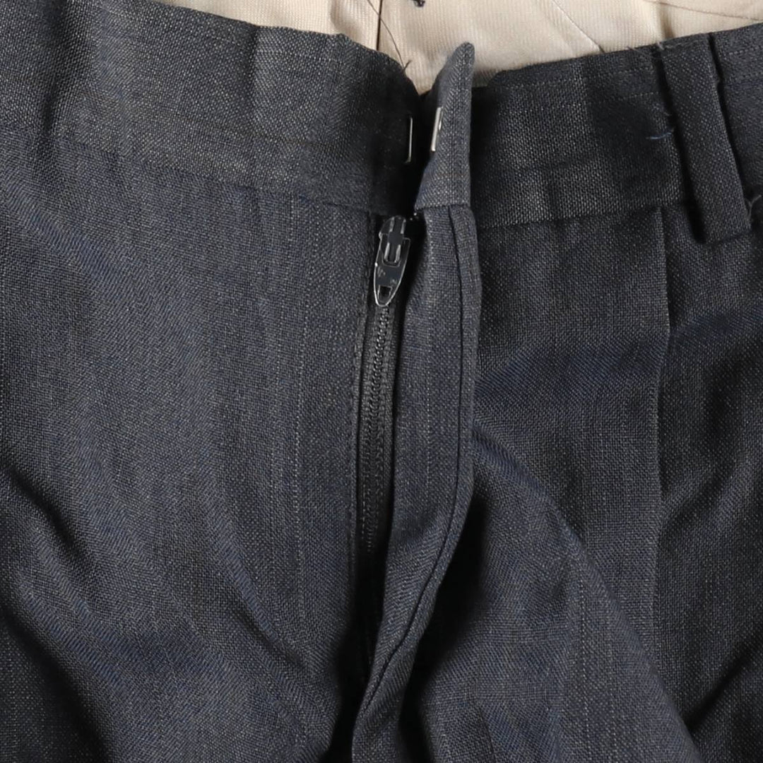 Two-pleat slacks for men (approximately W32) unclear Charcoal Vintage Second Hand