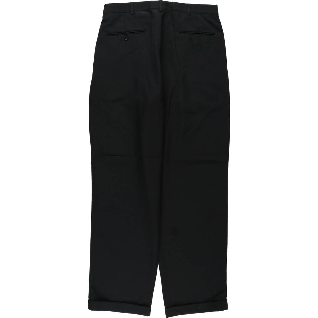 CITY STREETS CUSTOM FIT SUITS Three-pleat slacks pants, men's size W32 (approx.) polyester black type Vintage Second Hand