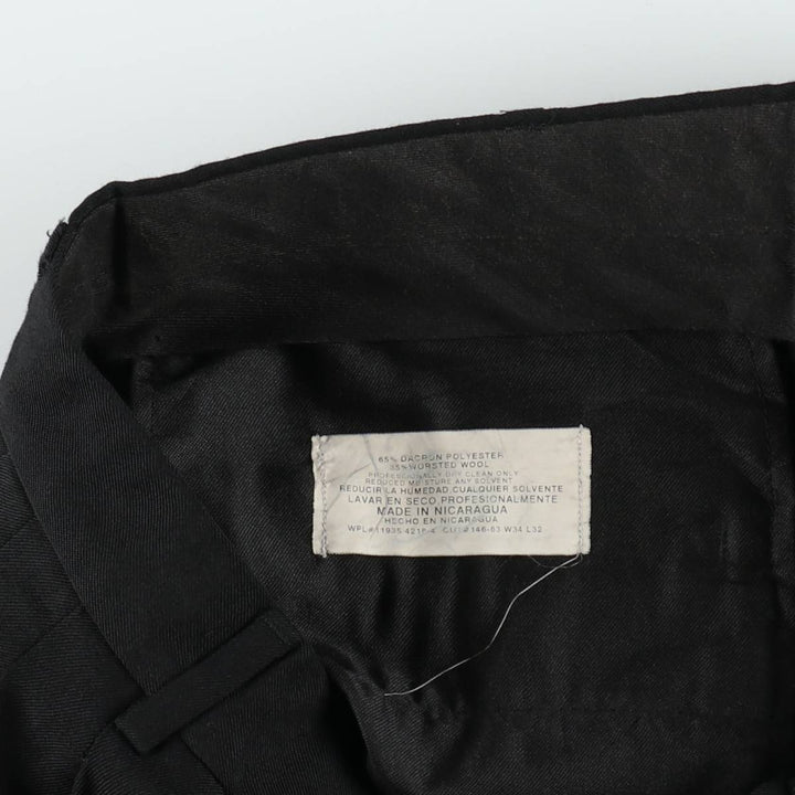 CITY STREETS CUSTOM FIT SUITS Three-pleat slacks pants, men's size W32 (approx.) polyester black type Vintage Second Hand