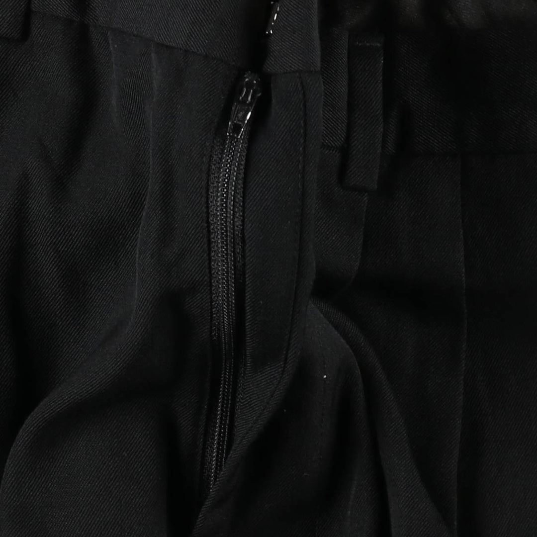 CITY STREETS CUSTOM FIT SUITS Three-pleat slacks pants, men's size W32 (approx.) polyester black type Vintage Second Hand