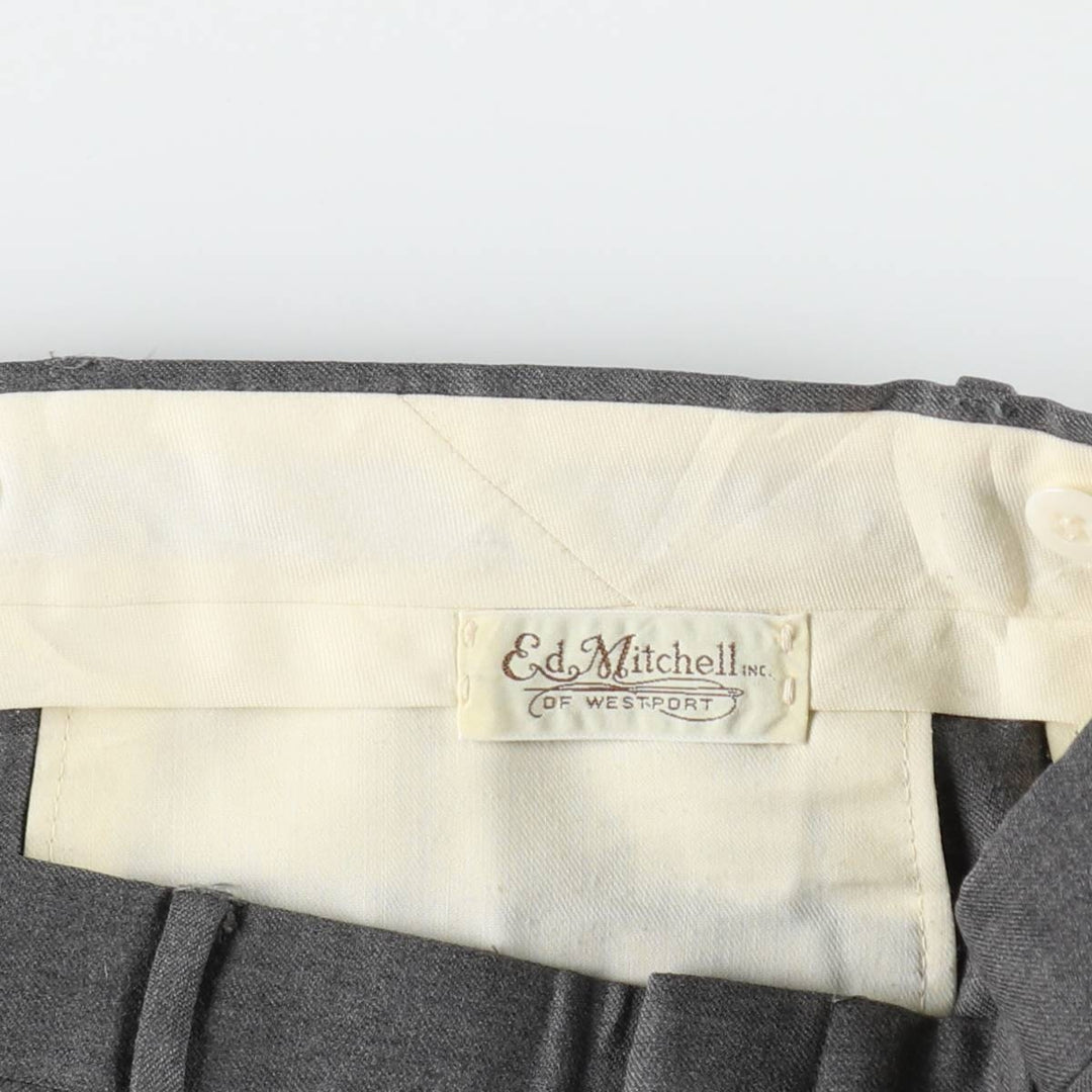 Ed Mitchell slacks pants, men's size W37 (approx.) unclear gray type Vintage Second Hand