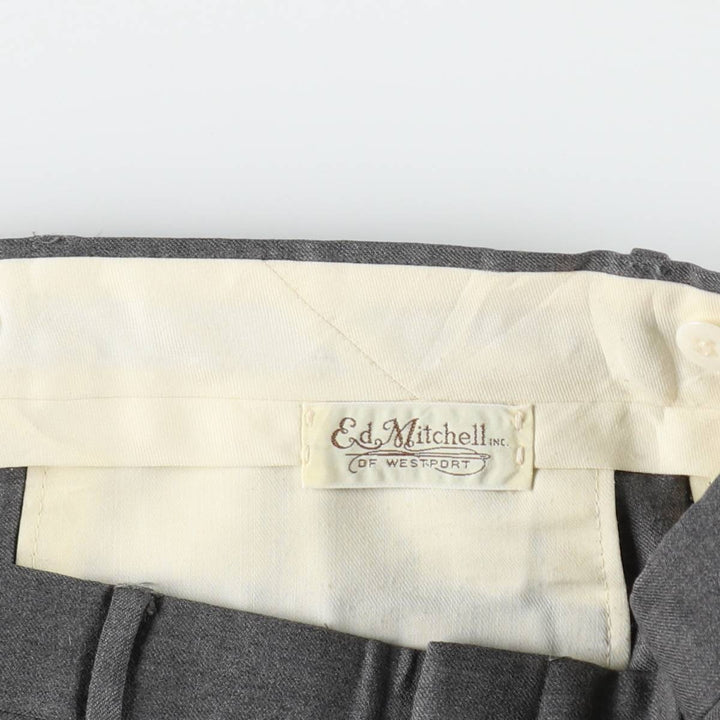 Ed Mitchell slacks pants, men's size W37 (approx.) unclear gray type Vintage Second Hand