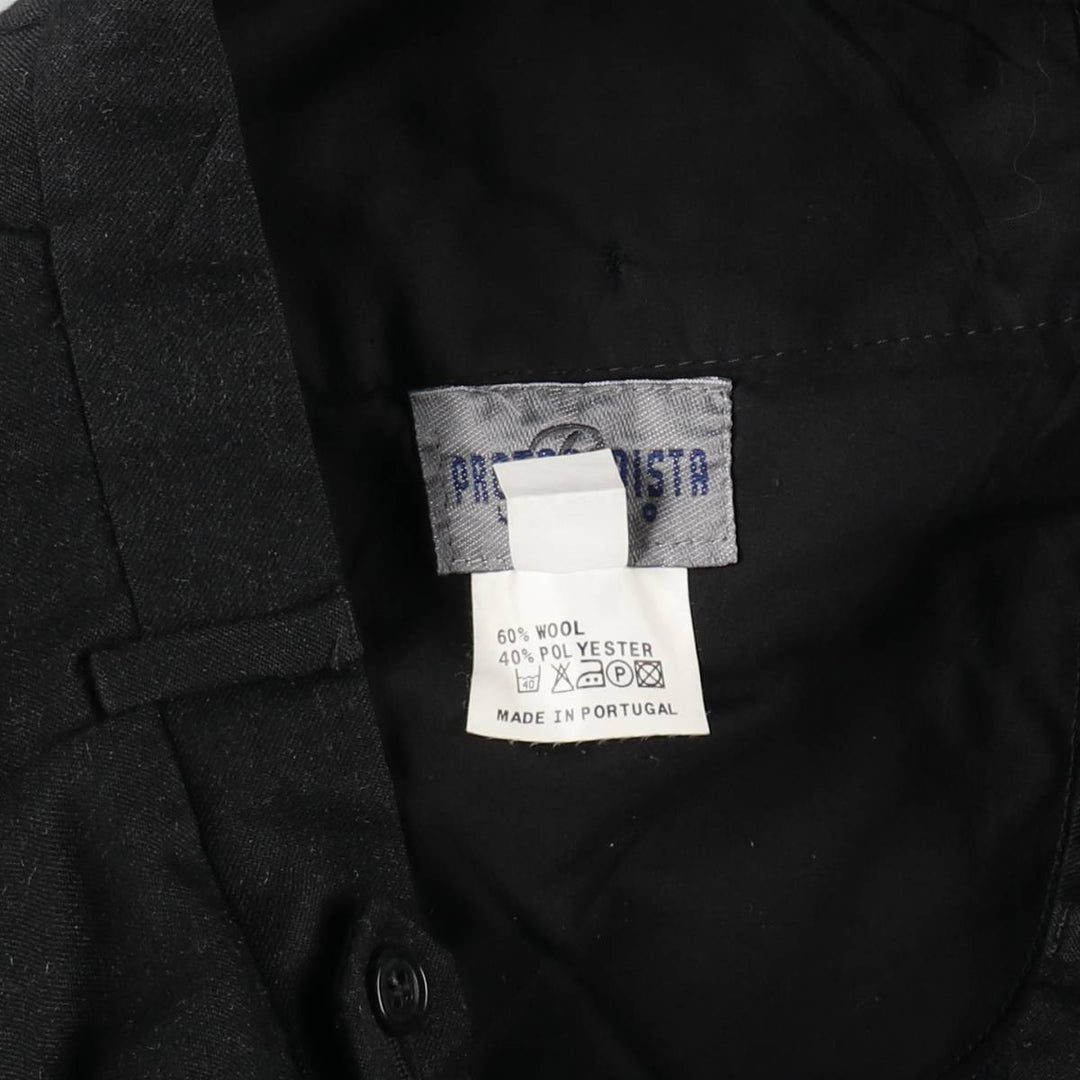 Protagonista One-Pleat Wool Trousers, Men's W33 (approx.), Vintage wool black type Vintage Second Hand