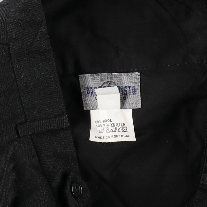 Protagonista One-Pleat Wool Trousers, Men's W33 (approx.), Vintage wool black type Vintage Second Hand