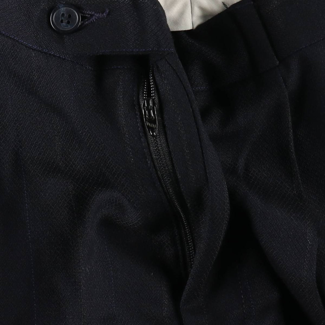 HENRY GRETHEL Stripe Pattern Two-Pleat Slacks Pants Men's W31 (approx.) unclear navy blue type Vintage Second Hand