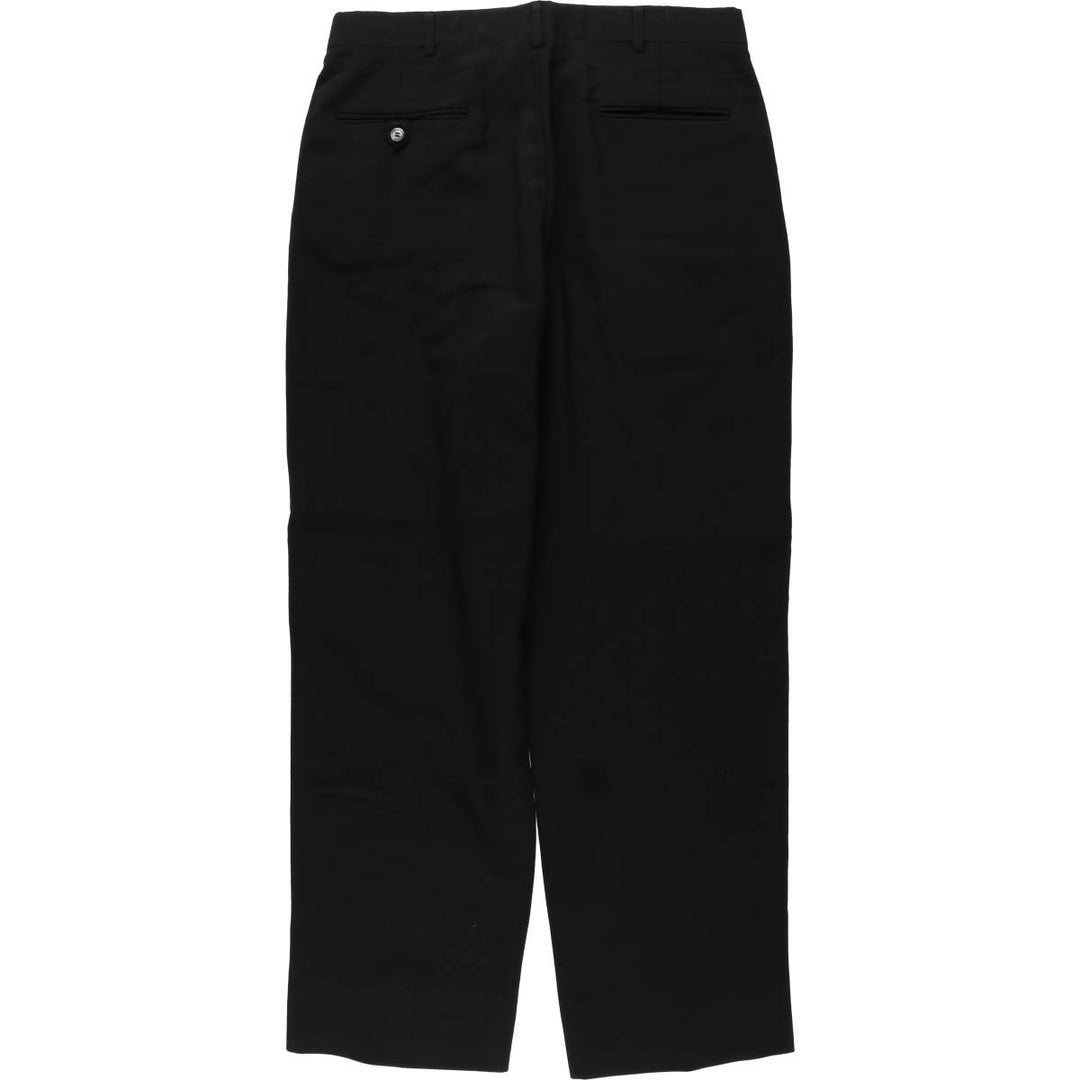 Tailor's Bench Two-Pleat Wool Trousers, Made in USA, Men's Size W32 (approx.) wool black type Vintage Second Hand