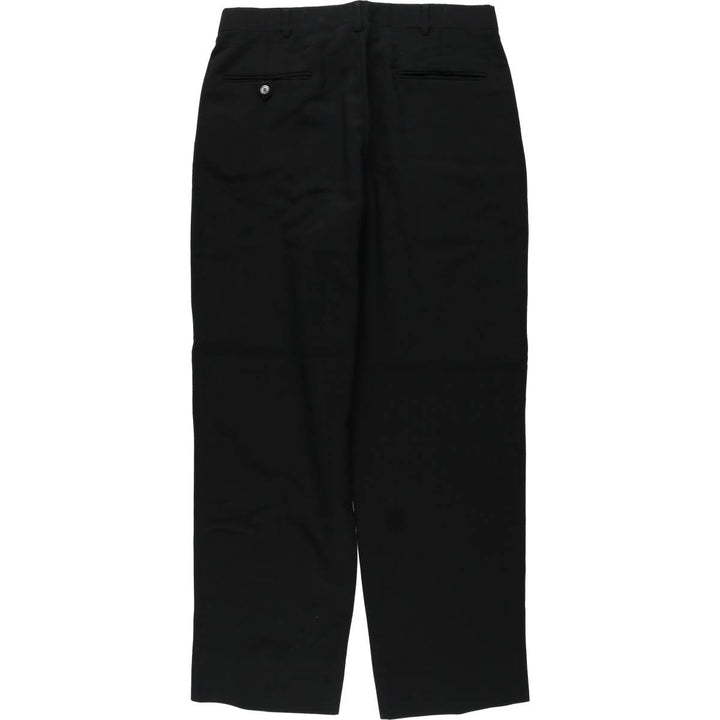 Tailor's Bench Two-Pleat Wool Trousers, Made in USA, Men's Size W32 (approx.) wool black type Vintage Second Hand