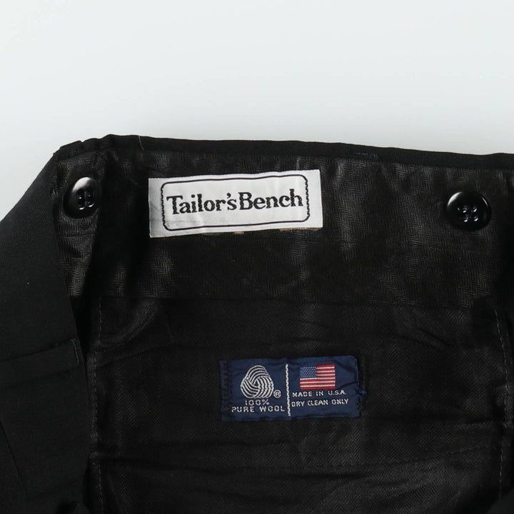 Tailor's Bench Two-Pleat Wool Trousers, Made in USA, Men's Size W32 (approx.) wool black type Vintage Second Hand