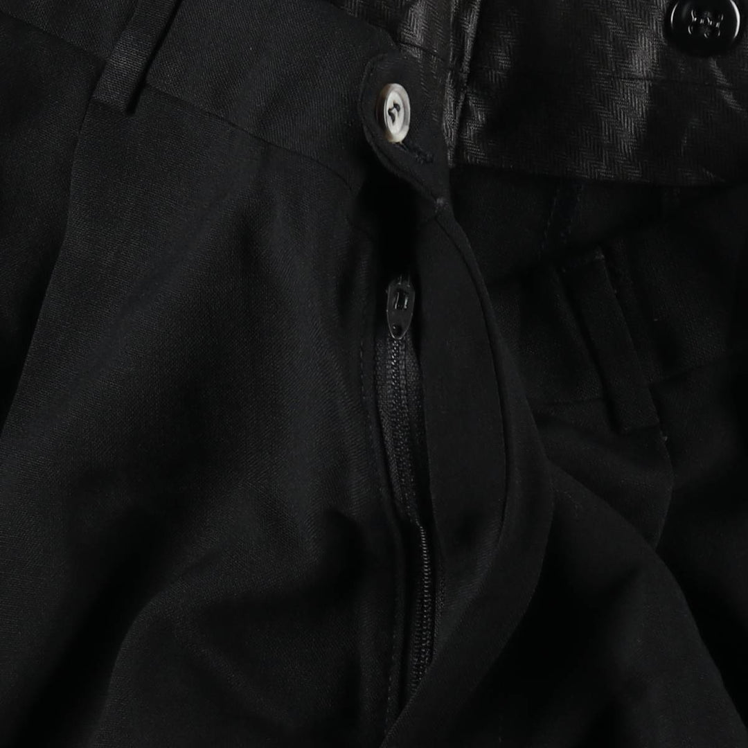 Tailor's Bench Two-Pleat Wool Trousers, Made in USA, Men's Size W32 (approx.) wool black type Vintage Second Hand