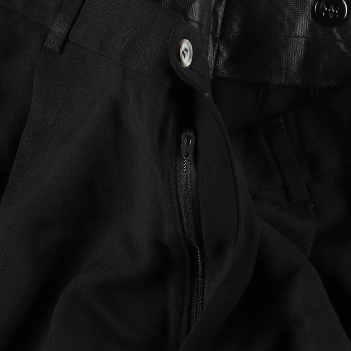 Tailor's Bench Two-Pleat Wool Trousers, Made in USA, Men's Size W32 (approx.) wool black type Vintage Second Hand