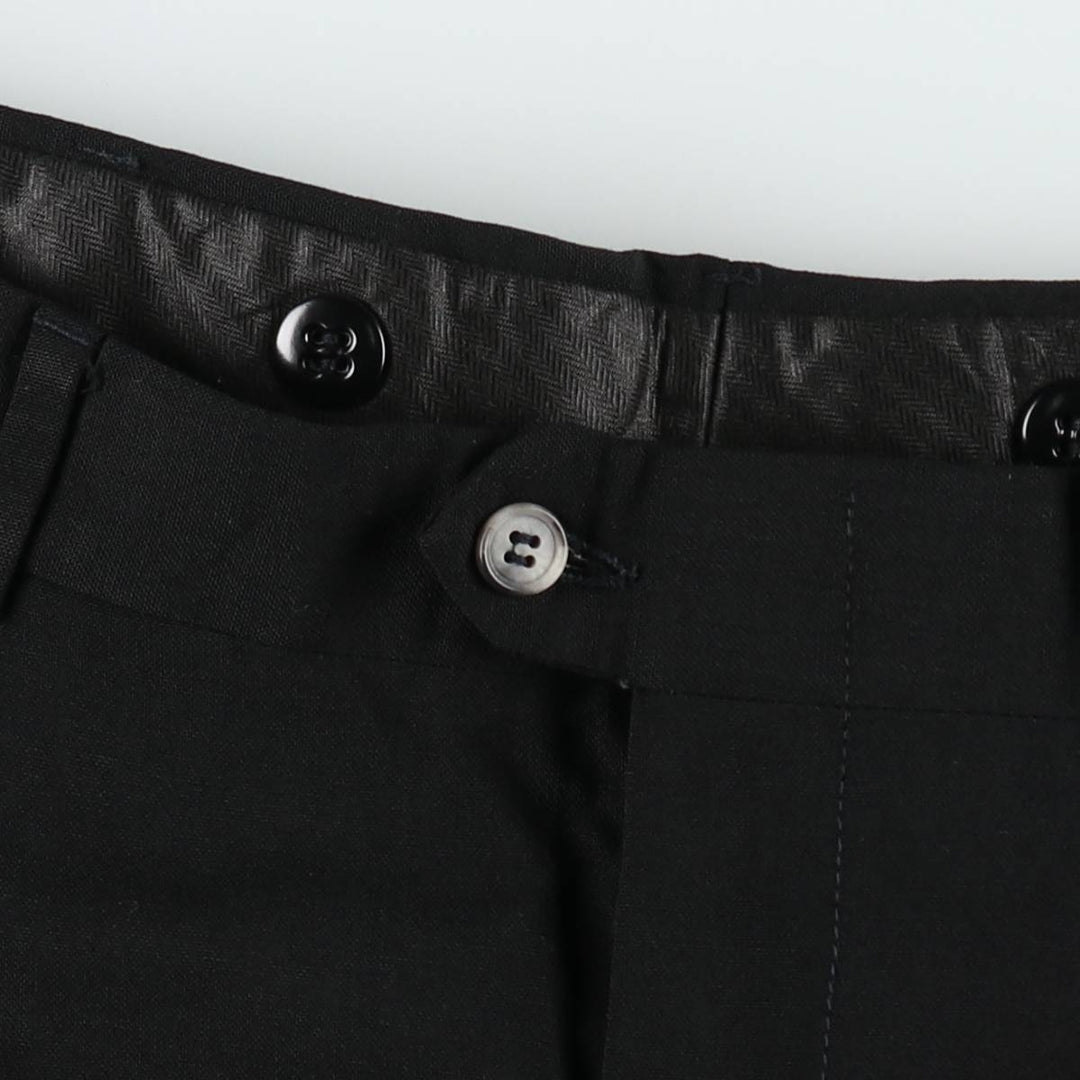 Tailor's Bench Two-Pleat Wool Trousers, Made in USA, Men's Size W32 (approx.) wool black type Vintage Second Hand