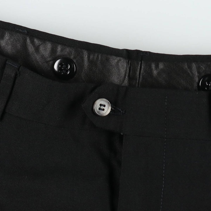 Tailor's Bench Two-Pleat Wool Trousers, Made in USA, Men's Size W32 (approx.) wool black type Vintage Second Hand