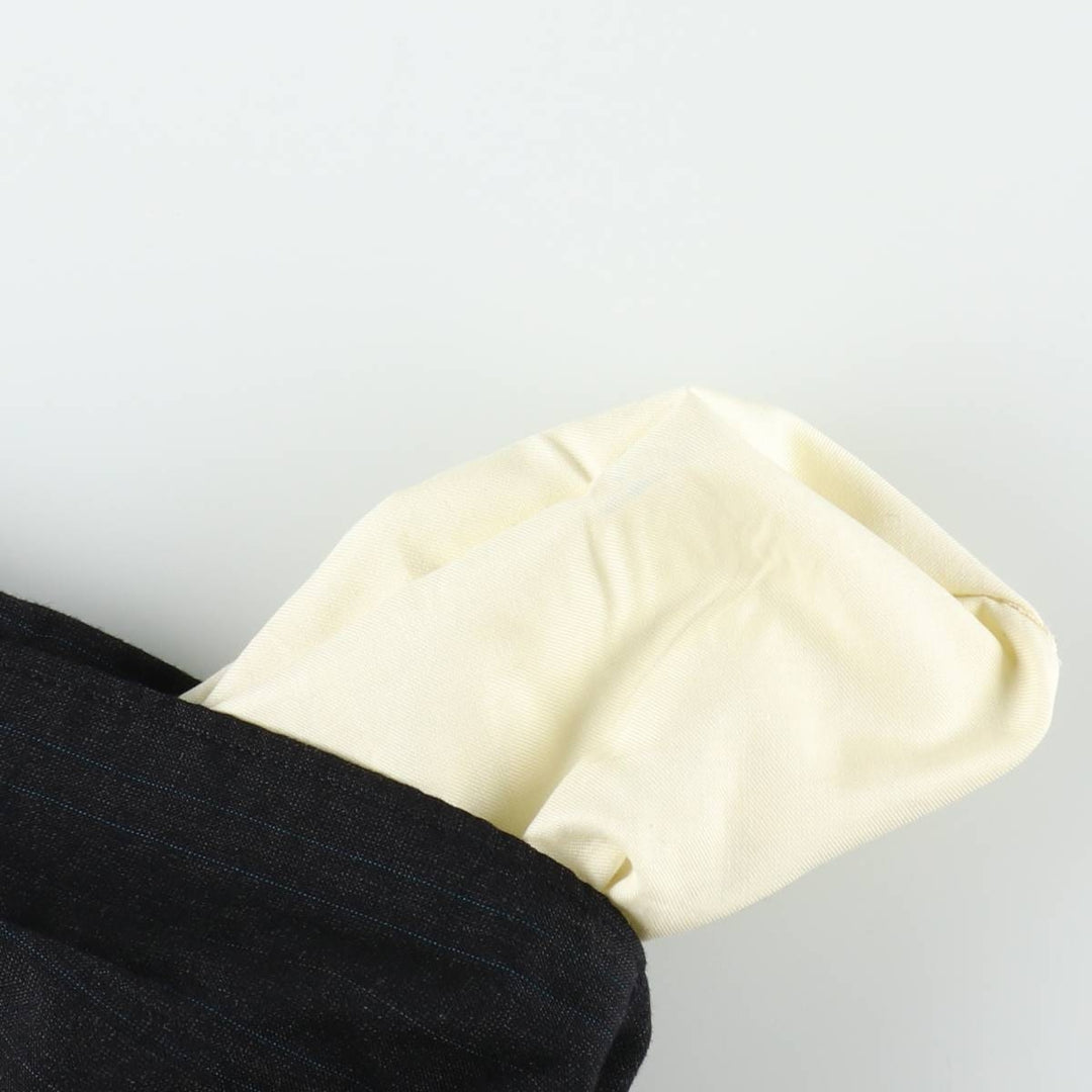 Striped Pattern Slacks Pants, Men's W35 (approx.), Two Pleats unclear black type Vintage Second Hand