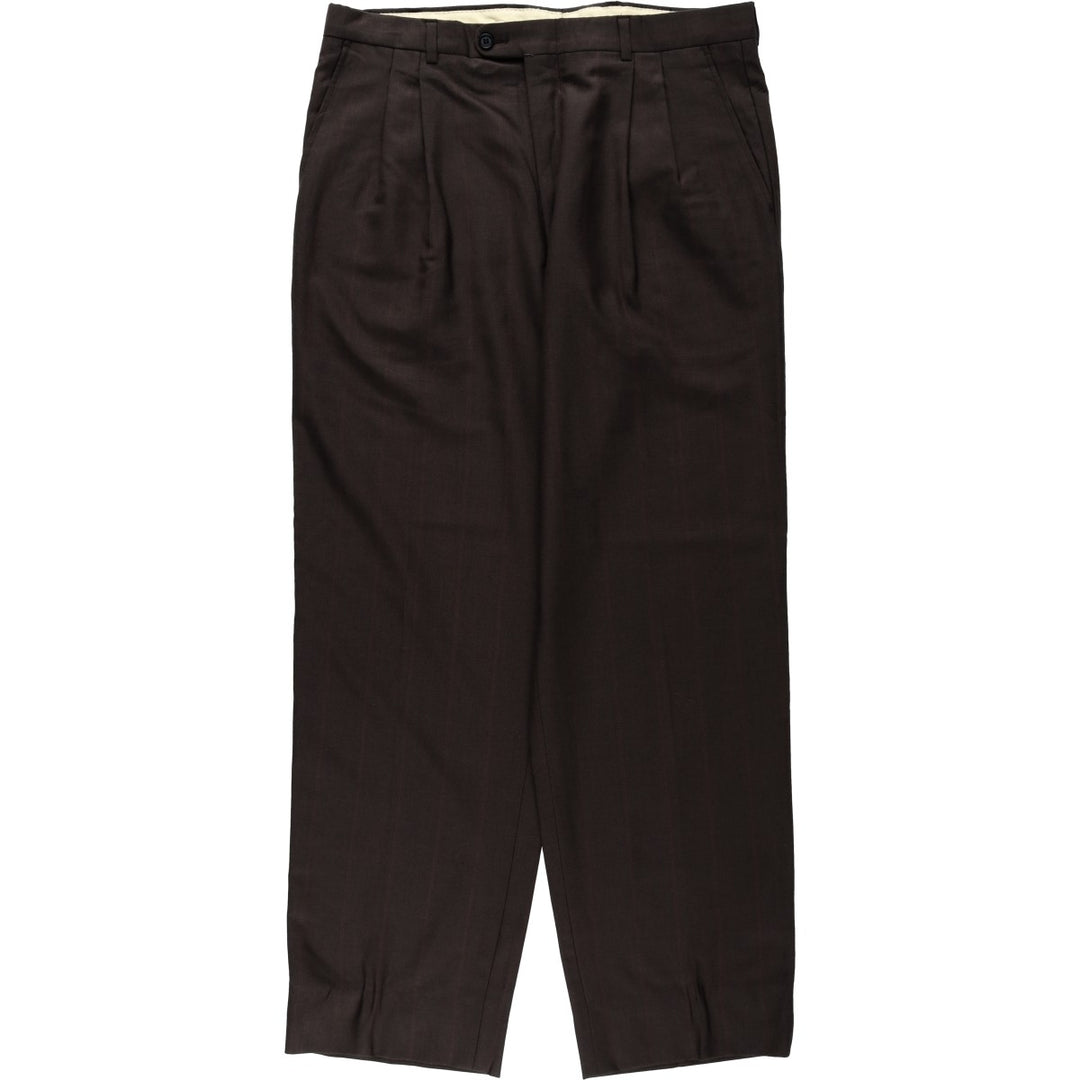 Vintage two-pleat slacks for men, size W34 unclear brown type Vintage Second Hand