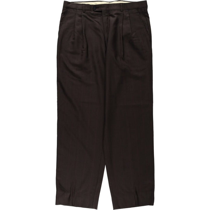 Vintage two-pleat slacks for men, size W34 unclear brown type Vintage Second Hand