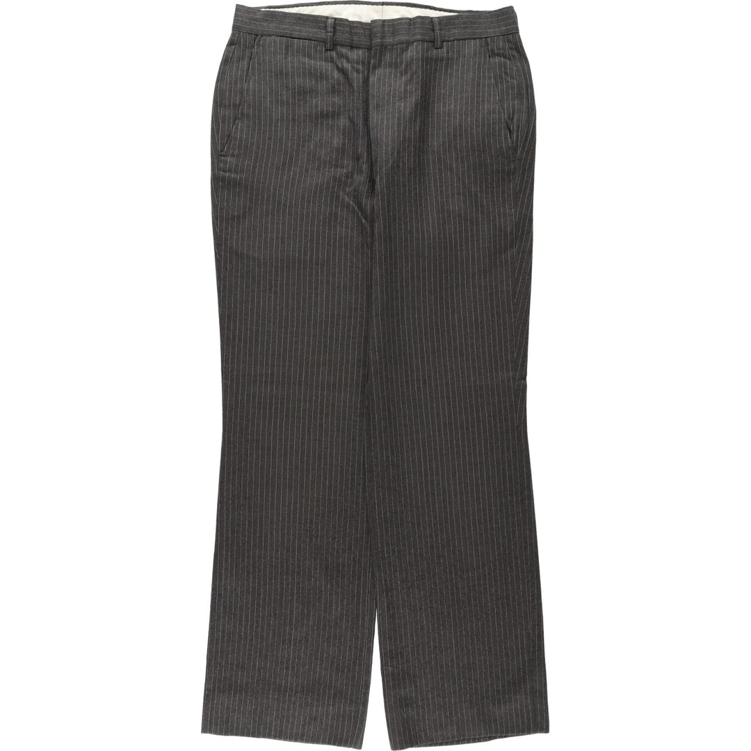 Stripe Pattern Slacks Pants Men's W32 Vintage unclear gray type Vintage Second Hand