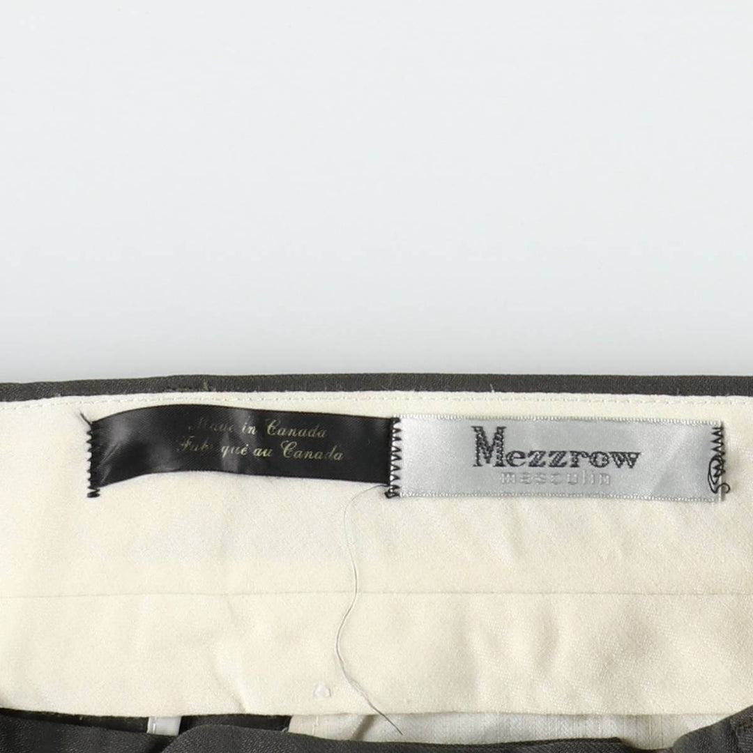 Mezzrow Wool Trousers, Slacks, Men's Size W34 (approx.) wool green type Vintage Second Hand