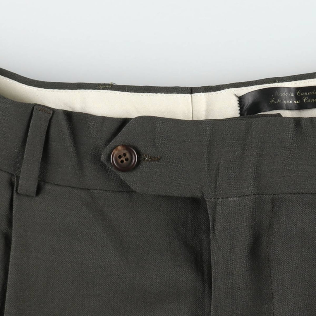 Mezzrow Wool Trousers, Slacks, Men's Size W34 (approx.) wool green type Vintage Second Hand
