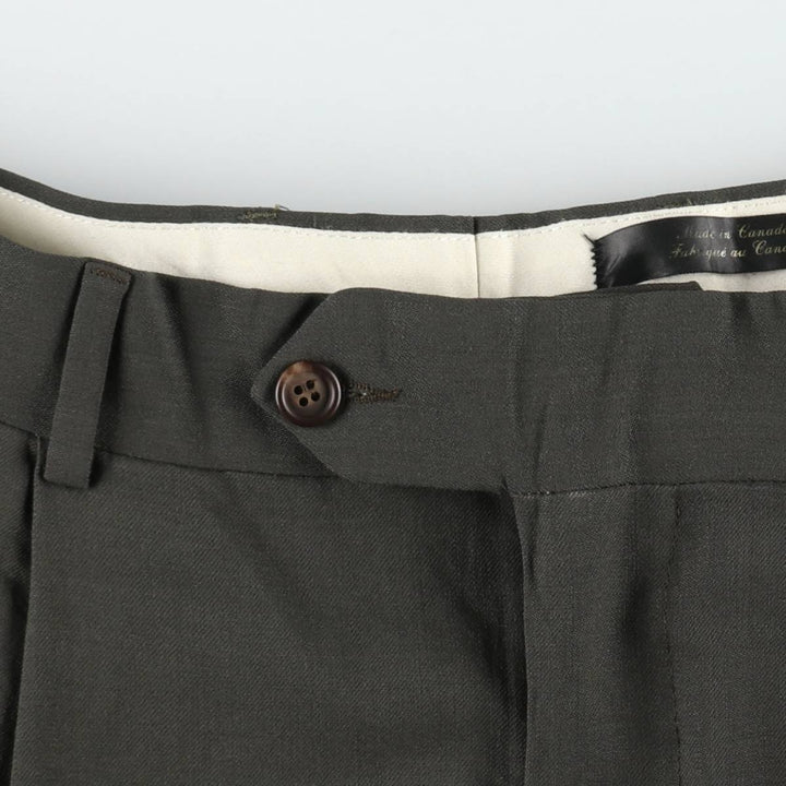 Mezzrow Wool Trousers, Slacks, Men's Size W34 (approx.) wool green type Vintage Second Hand