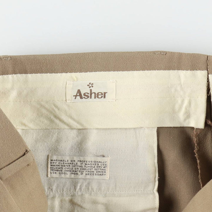 Asher slacks pants, men's size W35 (approx.), vintage. unclear Beige type Vintage Second Hand