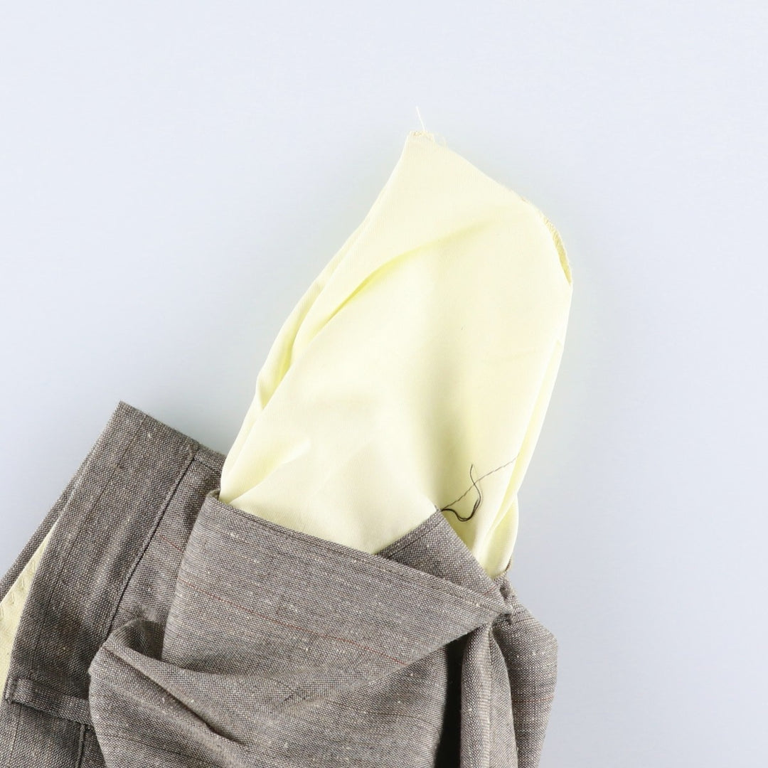 Haggar Gallery Stripe Pattern Two-Pleat Slacks Pants, Made in USA, Men's W35 (approx.), Vintage polyester beige type brown Vintage Second Hand