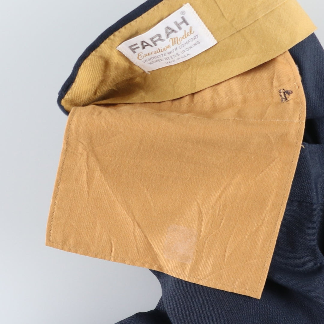 FARAH slacks pants, made in USA, men's size W34 (approx.), vintage. unclear navy blue type Vintage Second Hand