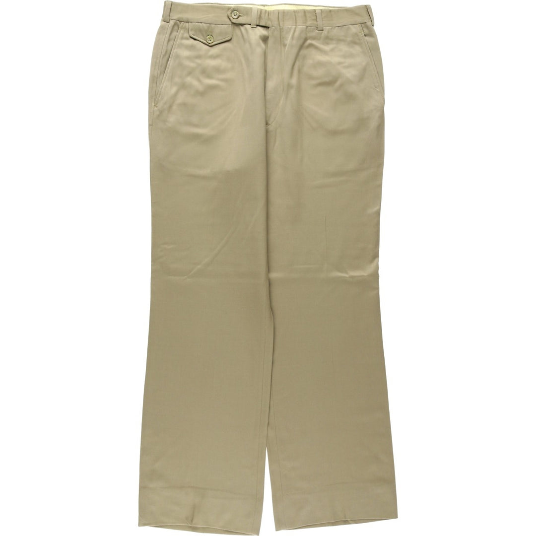 METROPOLITAN Wool Trousers, Slacks, Men's, Size W34 (approx.), Vintage wool Khaki type Vintage Second Hand