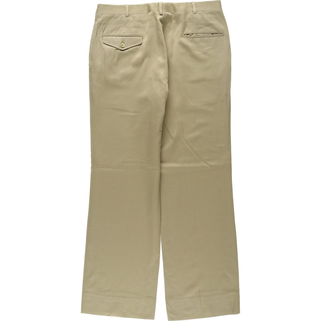 METROPOLITAN Wool Trousers, Slacks, Men's, Size W34 (approx.), Vintage wool Khaki type Vintage Second Hand