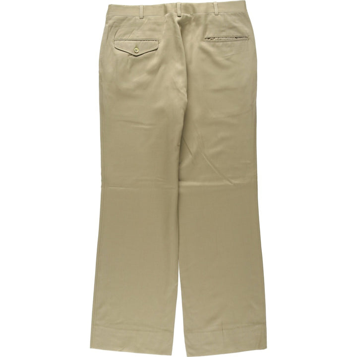 METROPOLITAN Wool Trousers, Slacks, Men's, Size W34 (approx.), Vintage wool Khaki type Vintage Second Hand