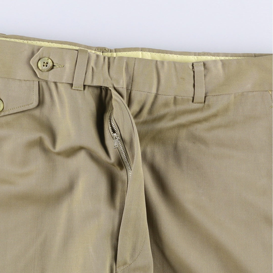 METROPOLITAN Wool Trousers, Slacks, Men's, Size W34 (approx.), Vintage wool Khaki type Vintage Second Hand