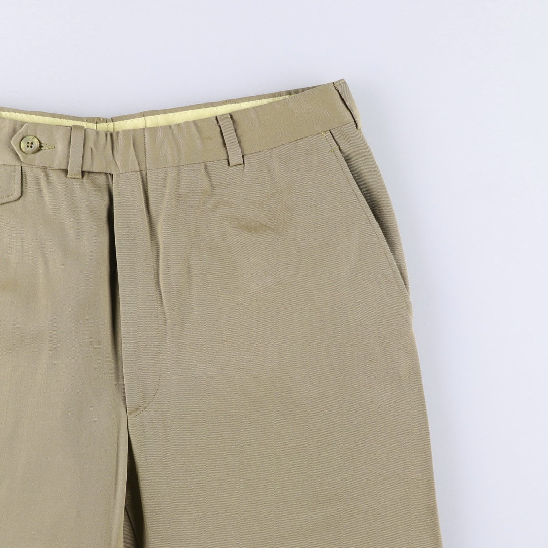 METROPOLITAN Wool Trousers, Slacks, Men's, Size W34 (approx.), Vintage wool Khaki type Vintage Second Hand