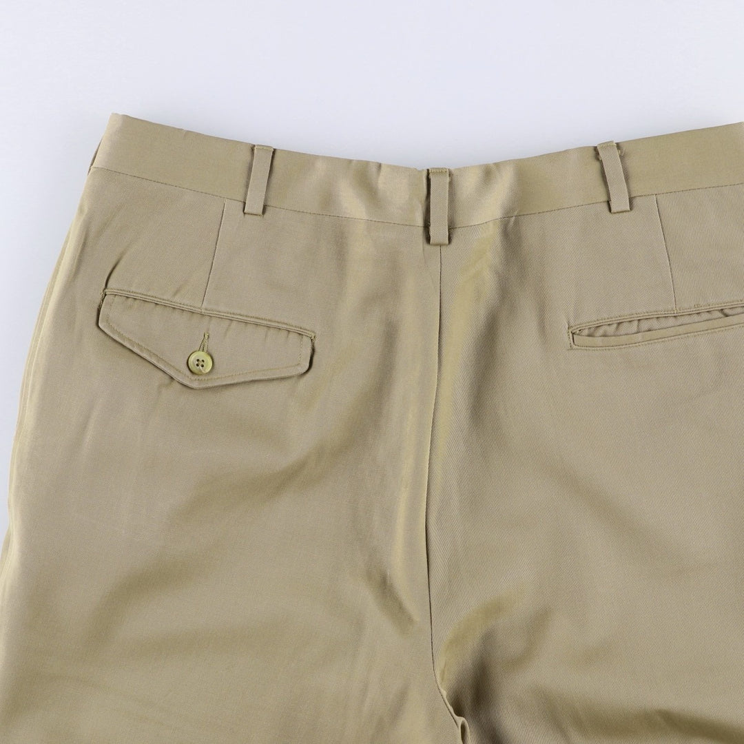 METROPOLITAN Wool Trousers, Slacks, Men's, Size W34 (approx.), Vintage wool Khaki type Vintage Second Hand