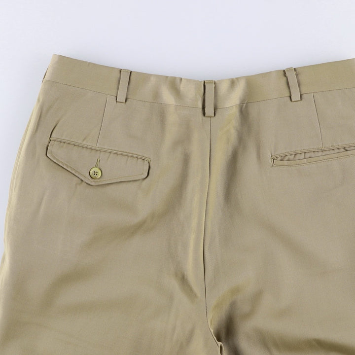 METROPOLITAN Wool Trousers, Slacks, Men's, Size W34 (approx.), Vintage wool Khaki type Vintage Second Hand