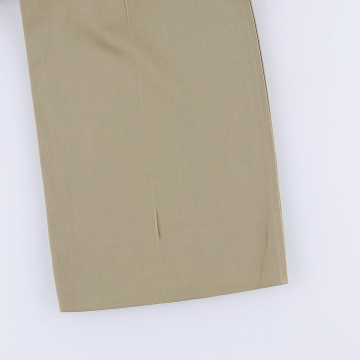 METROPOLITAN Wool Trousers, Slacks, Men's, Size W34 (approx.), Vintage wool Khaki type Vintage Second Hand