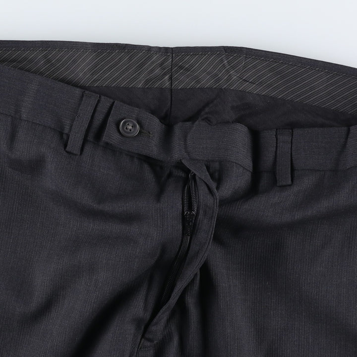 2000'S Calvin Klein wool trousers/slacks, men's size W33 (approx.) wool Charcoal Vintage Second Hand