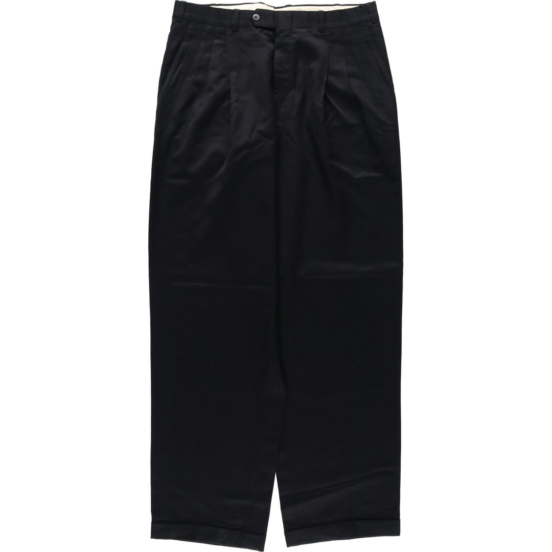 JB Britches NORDSTROM Three-Pleat Wool Trousers, Made in USA, Men's Size W32 (approx.), Vintage wool black type Vintage Second Hand