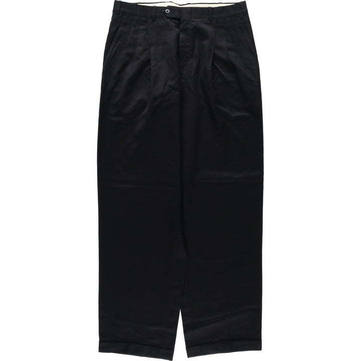 JB Britches NORDSTROM Three-Pleat Wool Trousers, Made in USA, Men's Size W32 (approx.), Vintage wool black type Vintage Second Hand