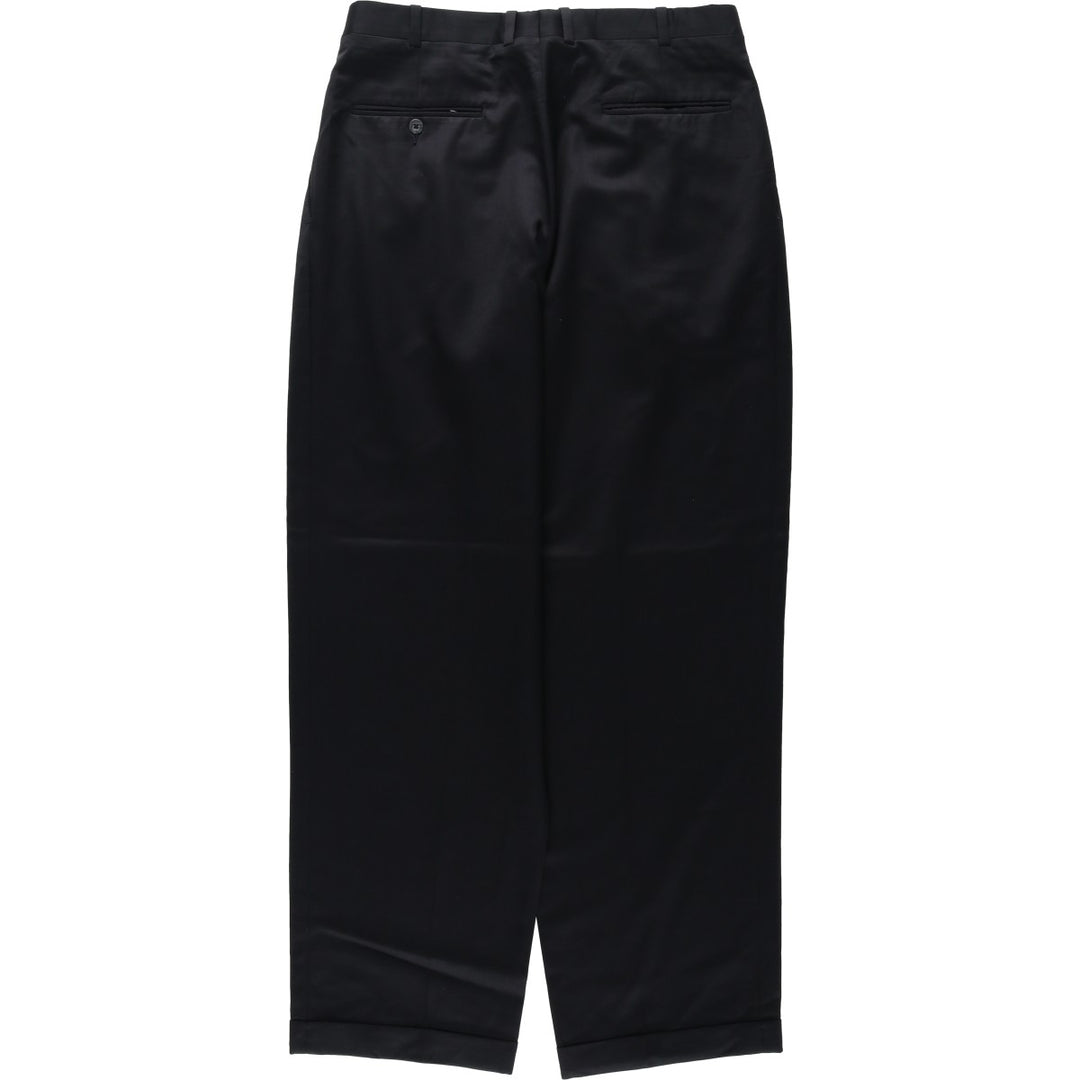 JB Britches NORDSTROM Three-Pleat Wool Trousers, Made in USA, Men's Size W32 (approx.), Vintage wool black type Vintage Second Hand