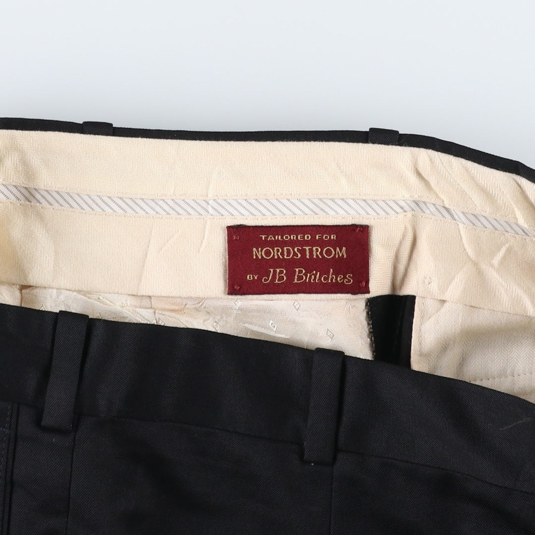 JB Britches NORDSTROM Three-Pleat Wool Trousers, Made in USA, Men's Size W32 (approx.), Vintage wool black type Vintage Second Hand