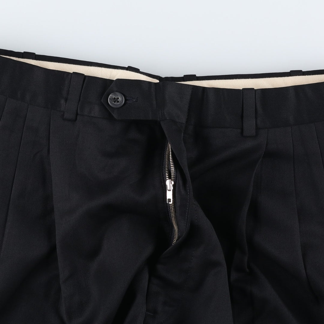 JB Britches NORDSTROM Three-Pleat Wool Trousers, Made in USA, Men's Size W32 (approx.), Vintage wool black type Vintage Second Hand