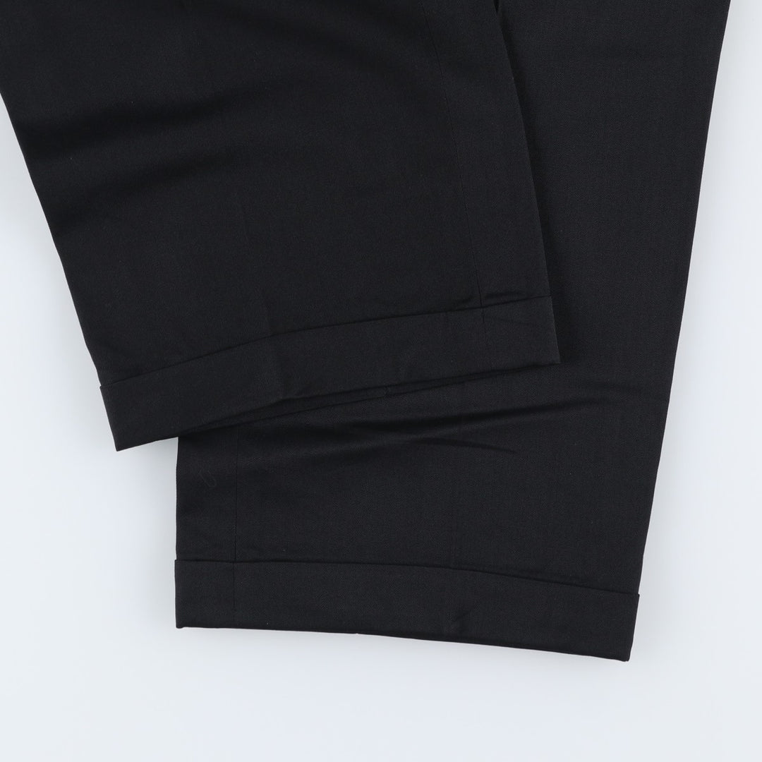 JB Britches NORDSTROM Three-Pleat Wool Trousers, Made in USA, Men's Size W32 (approx.), Vintage wool black type Vintage Second Hand