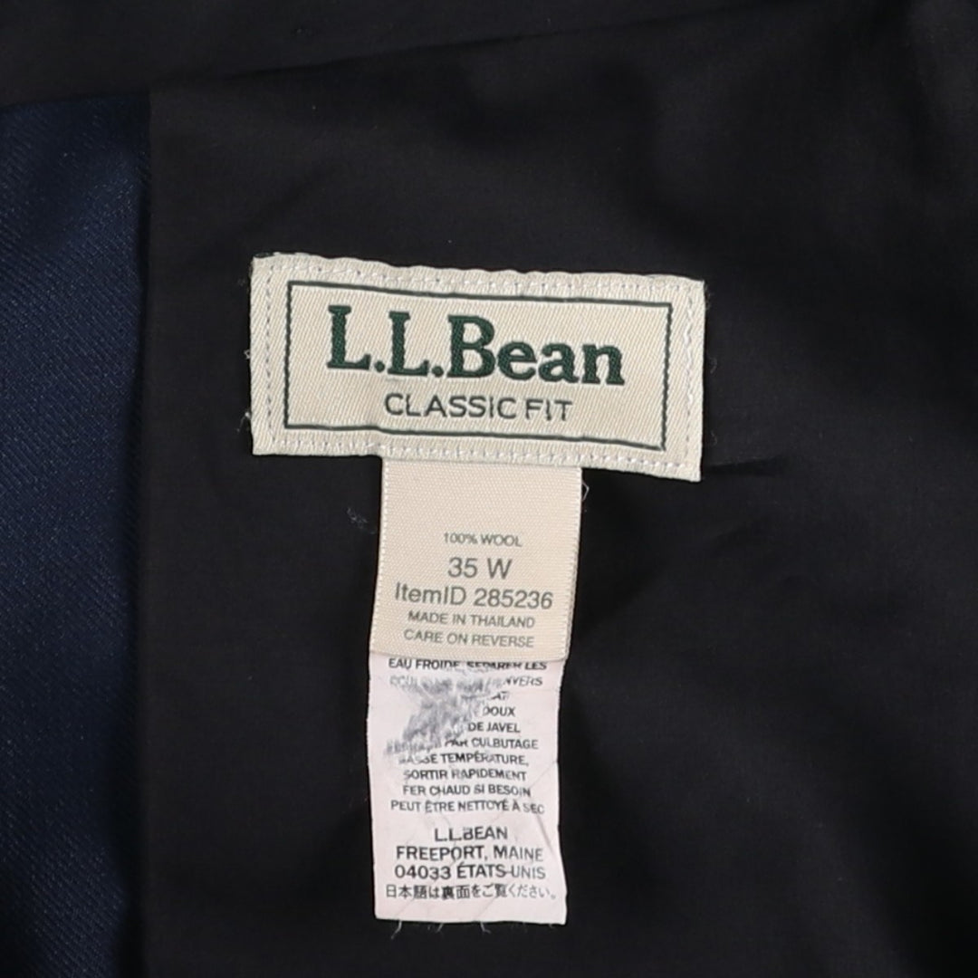 LLBean CLASSIC FIT Wool Pants, Men's Size W37 (approx.) wool navy blue type Vintage Second Hand