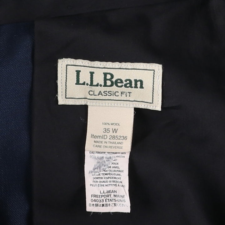 LLBean CLASSIC FIT Wool Pants, Men's Size W37 (approx.) wool navy blue type Vintage Second Hand